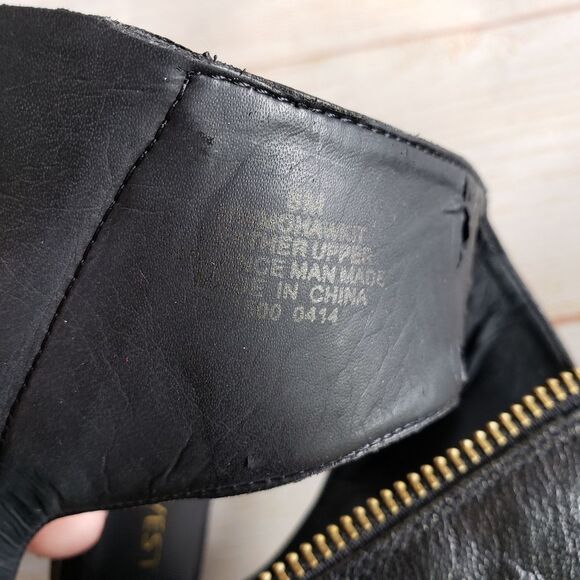 Nine West Leather Mohawkit Peep Toe Heeled Ankle Boots Booties Buckle Black 8M - Picture 14 of 16